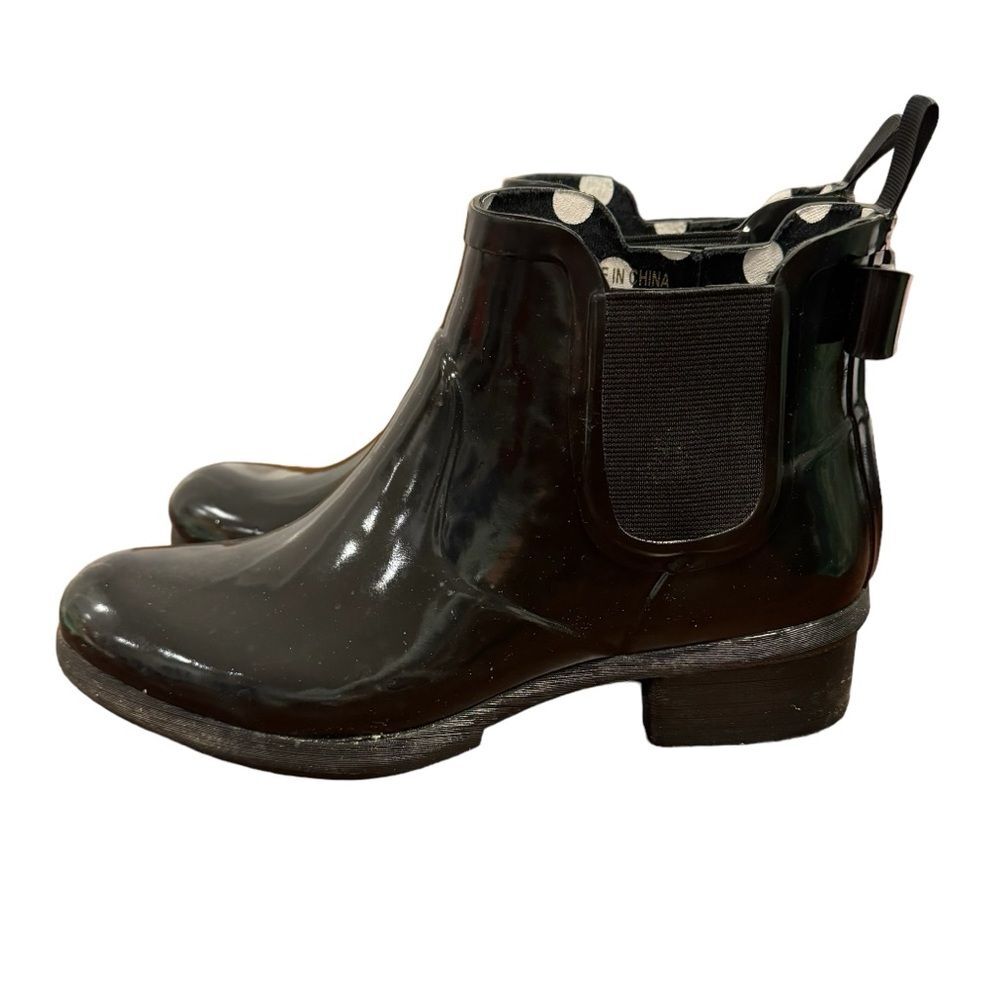 Kate Spade Black Patent Puddle Rain Boots